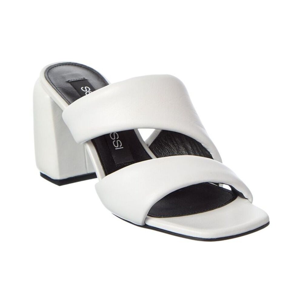 Sergio Rossi Spongy 80 Leather Sandal, White